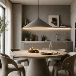 Lampadari Cucina-Selezionato da Mazzolaluce Lampadario a sospensione cono di metallo marrone 40 cm per tavolo cucina
