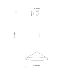 Lampadari Cucina-Selezionato da Mazzolaluce Lampadario a sospensione cono di metallo marrone 40 cm per tavolo cucina