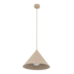 Lampadari Cucina-Selezionato da Mazzolaluce Lampadario a sospensione cono 33 cm di metallo sabbia per cucina moderna