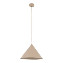 Lampadari Cucina-Selezionato da Mazzolaluce Lampadario a sospensione cono 33 cm di metallo sabbia per cucina moderna