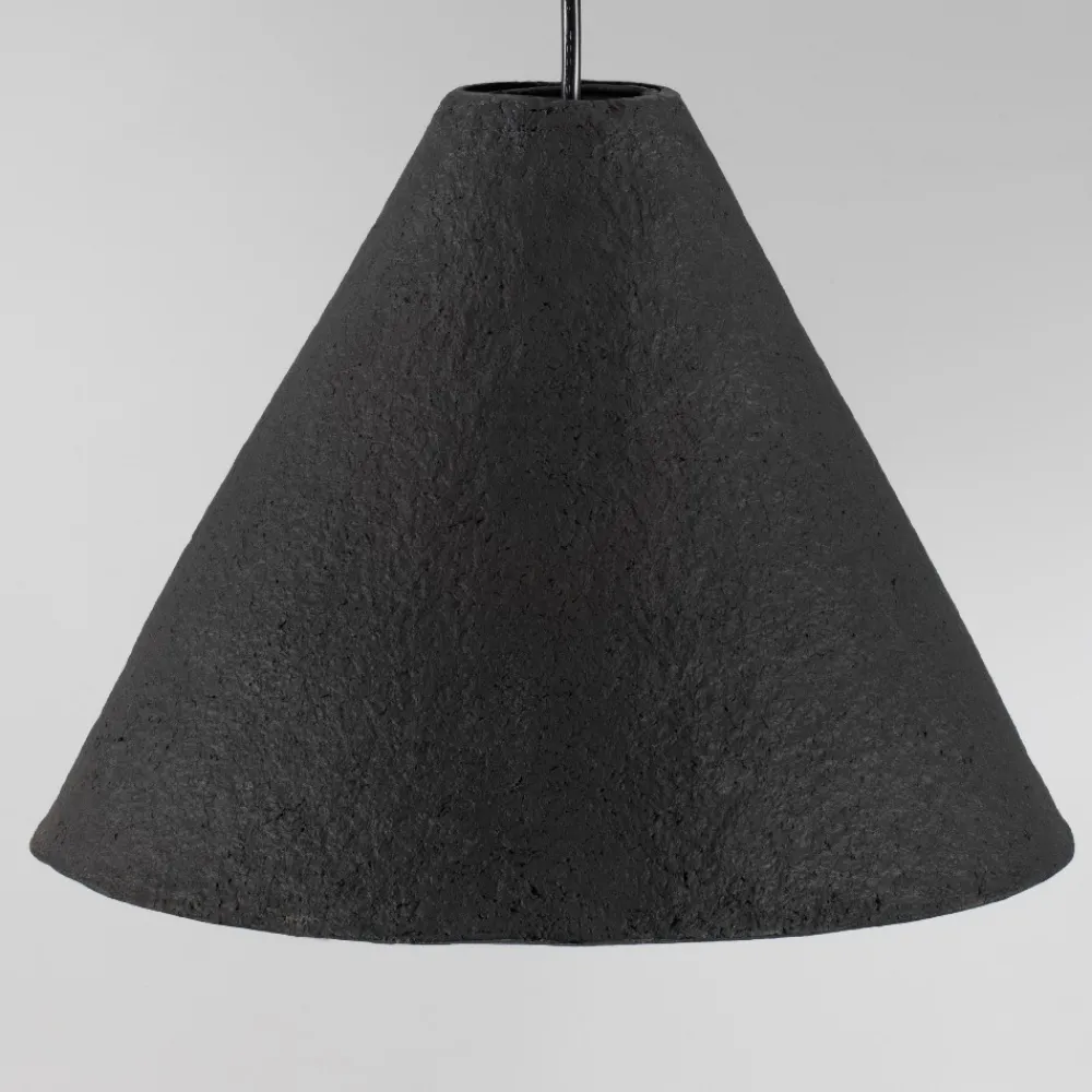 Lampadari Moderni-Selezionato da Mazzolaluce Lampadario a sospensione cono 45cm nero di cartapesta