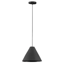 Lampadari Moderni-Selezionato da Mazzolaluce Lampadario a sospensione cono 45cm nero di cartapesta
