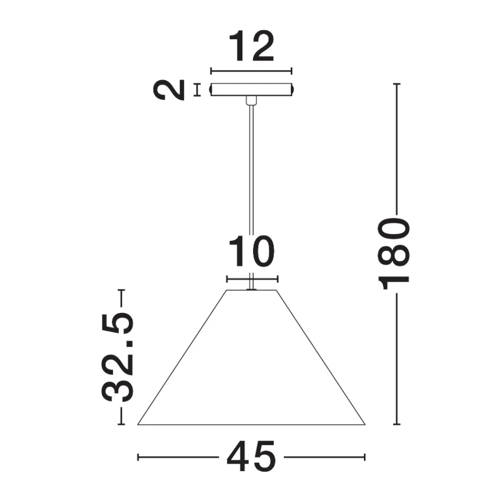 Lampadari Moderni-Selezionato da Mazzolaluce Lampadario a sospensione cono 45cm nero di cartapesta