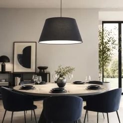 Lampadari Moderni-Selezionato da Mazzolaluce Lampadario a sospensione cono in tessuto nero