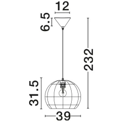 Lampadari Moderni-Selezionato da Mazzolaluce Lampadario a sospensione cupola di rattan naturale 39 cm per sala da pranzo