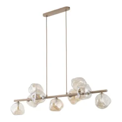 Lampadari Moderni-Selezionato da Mazzolaluce Lampadario a sospensione design moderno sabbia vetri cognac per soggiorno