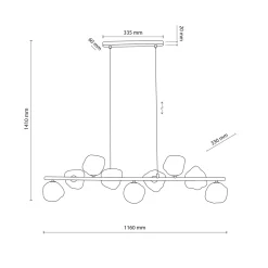 Lampadari Moderni-Selezionato da Mazzolaluce Lampadario a sospensione design moderno sabbia vetri cognac per soggiorno
