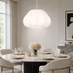 Lampadari Moderni-Selezionato da Mazzolaluce Lampadario a sospensione design moderno di viscosa bianca