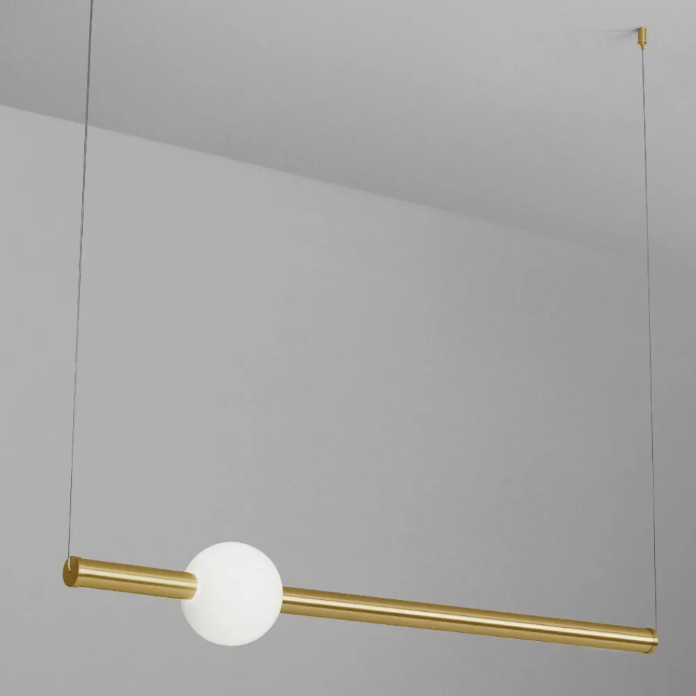 Lampadari Moderni-Selezionato da Mazzolaluce Lampadario a sospensione design per tavolo da pranzo oro