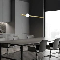 Lampadari Moderni-Selezionato da Mazzolaluce Lampadario a sospensione design per tavolo da pranzo oro