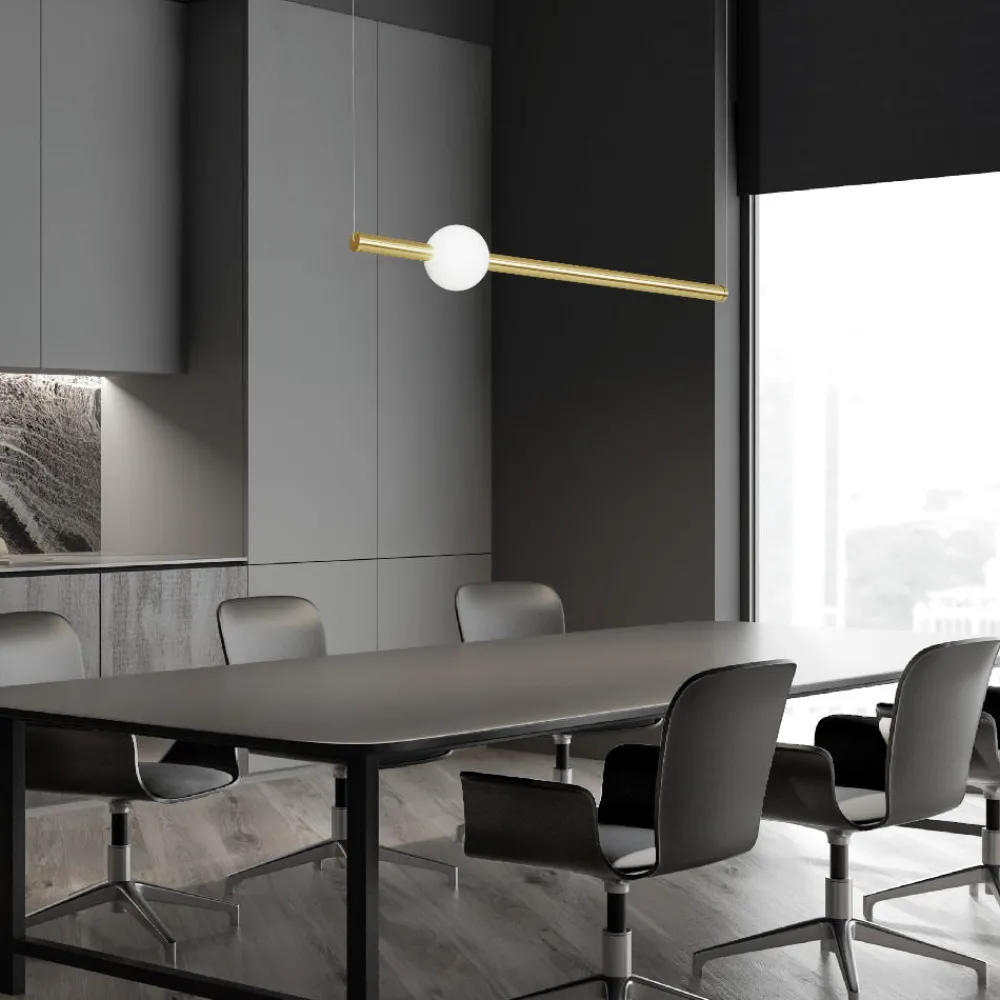 Lampadari Moderni-Selezionato da Mazzolaluce Lampadario a sospensione design per tavolo da pranzo oro