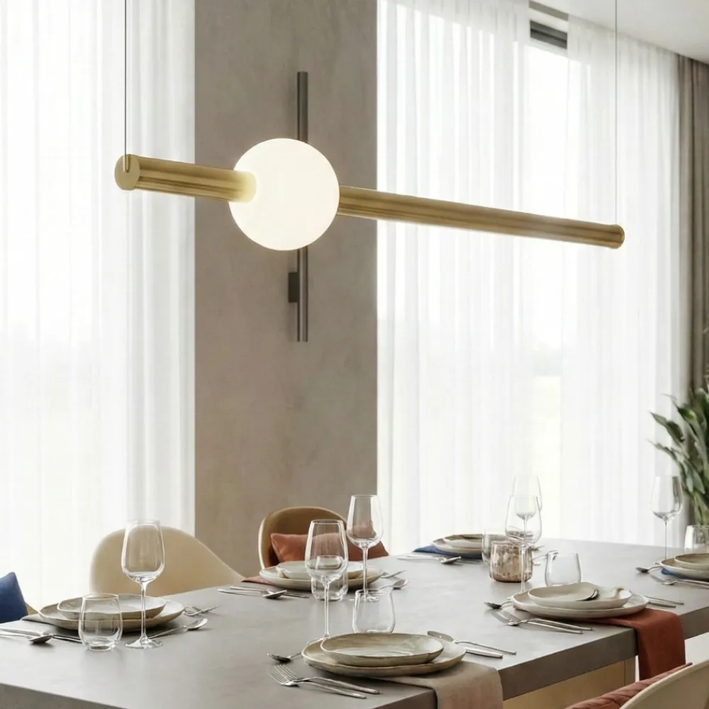 Lampadari Moderni-Selezionato da Mazzolaluce Lampadario a sospensione design per tavolo da pranzo oro