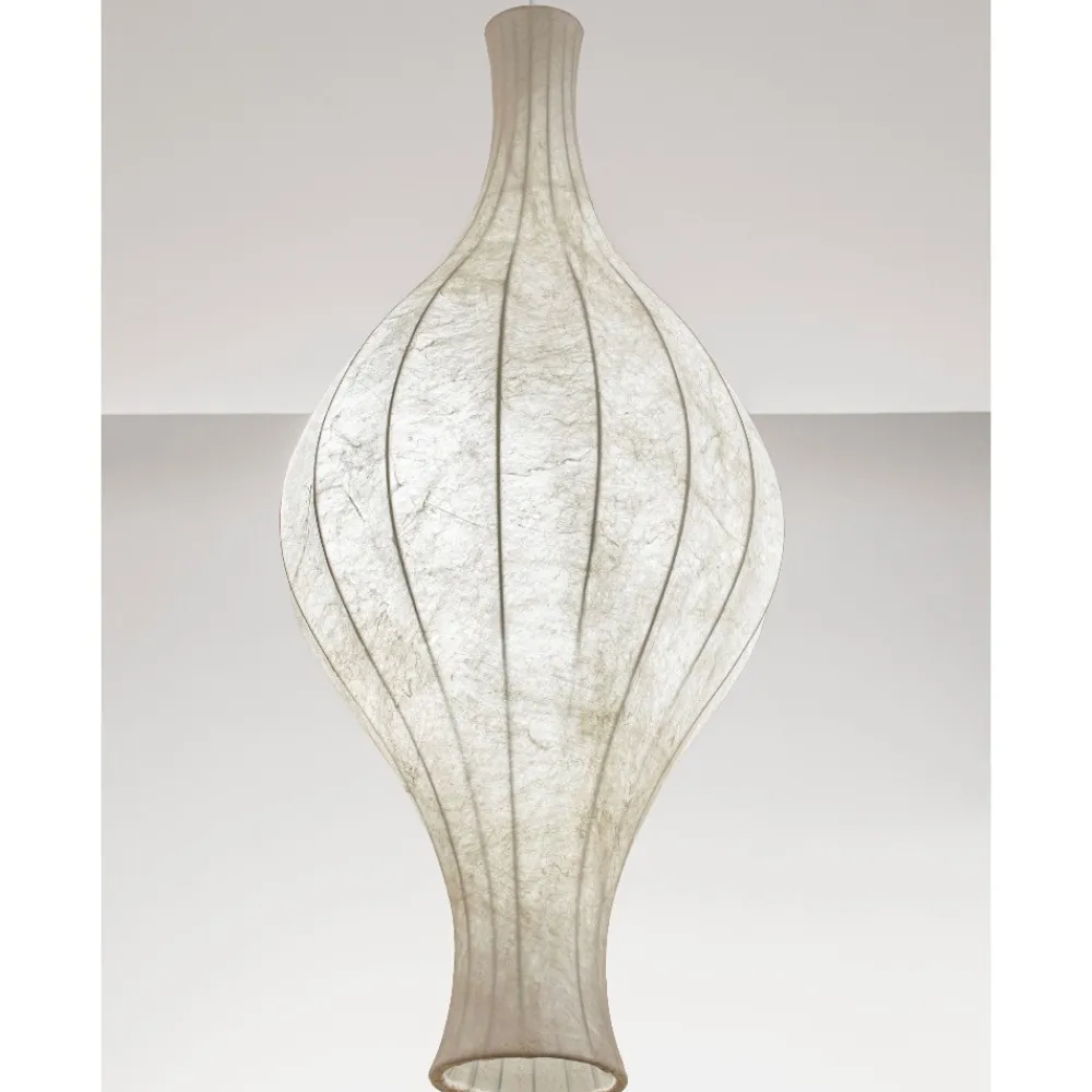Lampadari Moderni-Selezionato da Mazzolaluce Lampadario a sospensione design seta di gelso naturale bianco sabbia
