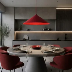 Lampadari Cucina-Selezionato da Mazzolaluce Lampadario a sospensione di metallo rosso 40 cm per cucina