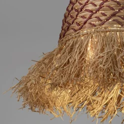 Lampadario Camera Da Letto-Selezionato da Mazzolaluce Lampadario a sospensione di rattan giacinto d'acqua intrecciato rafia corda per camera da letto