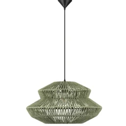 Lampadari Moderni-Selezionato da Mazzolaluce Lampadario a sospensione di rattan verde 50 cm