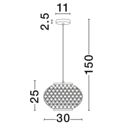 Lampadari Moderni-Selezionato da Mazzolaluce Lampadario a sospensione di rattan 30 cm