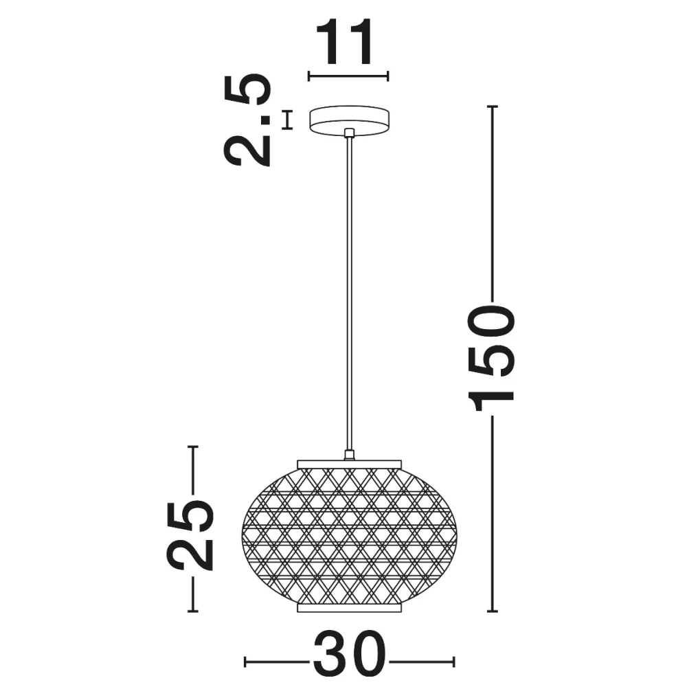Lampadari Moderni-Selezionato da Mazzolaluce Lampadario a sospensione di rattan 30 cm