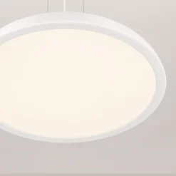 Lampadari Cucina-Selezionato da Mazzolaluce Lampadario a sospensione disco bianco rotondo led 44w 3000k per cucina