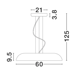 Lampadari Cucina-Selezionato da Mazzolaluce Lampadario a sospensione disco bianco rotondo led 44w 3000k per cucina
