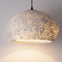 Lampadari Moderni-Selezionato da Mazzolaluce Lampadario a sospensione fatto a mano cupola resina e carta bianco