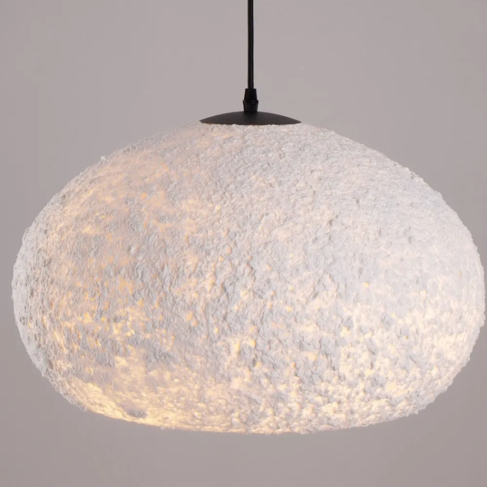 Lampadari Moderni-Selezionato da Mazzolaluce Lampadario a sospensione fatto a mano cupola resina e carta bianco