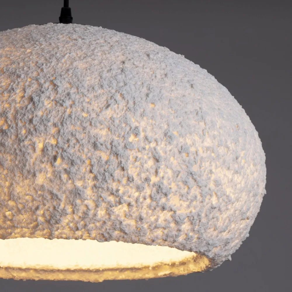 Lampadari Moderni-Selezionato da Mazzolaluce Lampadario a sospensione fatto a mano cupola resina e carta bianco