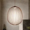 Lampadari Moderni-Selezionato da Mazzolaluce Lampadario a sospensione gabbia di metallo rosso mattone design moderno