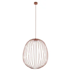 Lampadari Moderni-Selezionato da Mazzolaluce Lampadario a sospensione gabbia di metallo rosso mattone design moderno