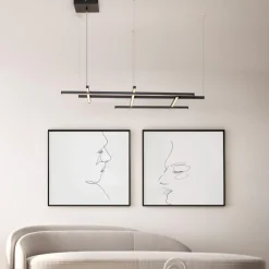 Lampadari Moderni-Selezionato da Mazzolaluce Lampadario a sospensione geometrico nero moderno per soggiorno