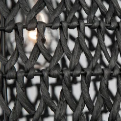 Lampadari Moderni-Selezionato da Mazzolaluce Lampadario a sospensione in rattan nero e corda di carta nera filo in tessuto