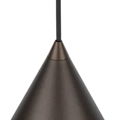 Lampadari Cucina-Selezionato da Mazzolaluce Lampadario a sospensione marrone scuro cono 33 cm di metallo per cucina