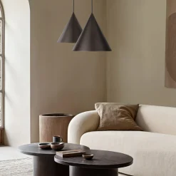 Lampadari Cucina-Selezionato da Mazzolaluce Lampadario a sospensione marrone scuro cono 33 cm di metallo per cucina