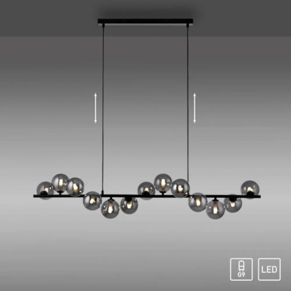 Lampadari Moderni-Selezionato da Mazzolaluce Lampadario a sospensione moderno spirale sfere di vetro per sala da pranzo