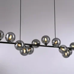 Lampadari Moderni-Selezionato da Mazzolaluce Lampadario a sospensione moderno spirale sfere di vetro per sala da pranzo