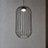 Lampade A Sospensione-Selezionato da Mazzolaluce Lampadario a sospensione nero gabbia di metallo design moderno