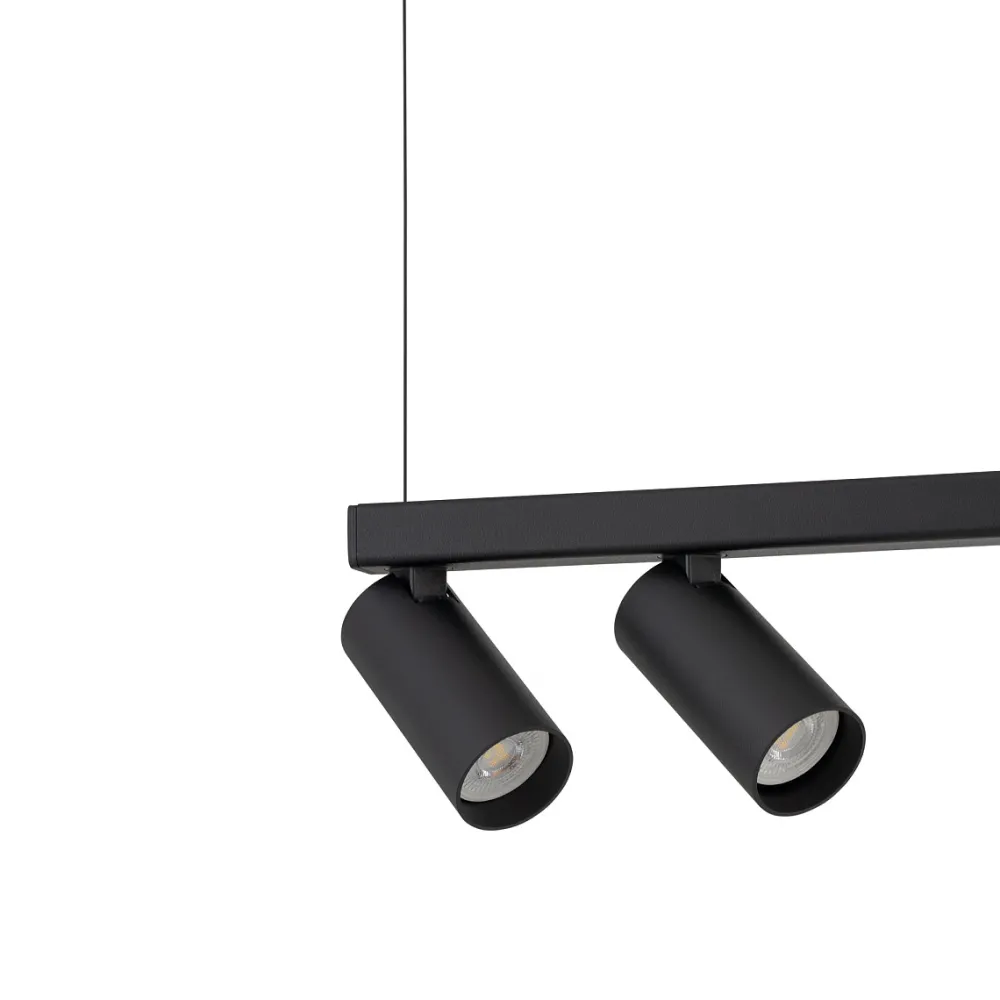 Lampadari Cucina-Selezionato da Mazzolaluce Lampadario a sospensione nero con faretti per isola penisola cucina