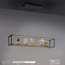 Lampadari Moderni-Selezionato da Mazzolaluce Lampadario a sospensione nero porta oggetti moderno led 3000k