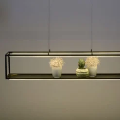 Lampadari Moderni-Selezionato da Mazzolaluce Lampadario a sospensione nero porta oggetti moderno led 3000k