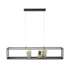 Lampadari Moderni-Selezionato da Mazzolaluce Lampadario a sospensione nero porta oggetti moderno led 3000k