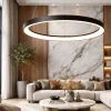 Lampadari Moderni-Selezionato da Mazzolaluce Lampadario a sospensione nero anello led dimmerabile per soggiorno
