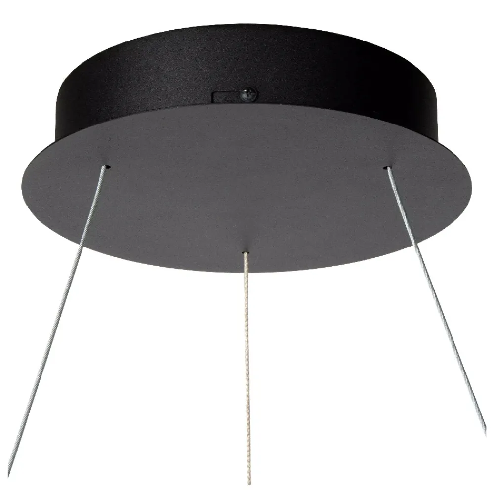 Lampadari Moderni-Selezionato da Mazzolaluce Lampadario a sospensione nero anello led dimmerabile per soggiorno
