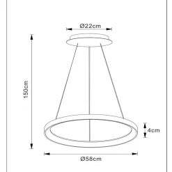 Lampadari Moderni-Selezionato da Mazzolaluce Lampadario a sospensione nero anello led dimmerabile per soggiorno