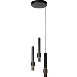 Lampadari Moderni-Selezionato da Mazzolaluce Lampadario a sospensione nero moderno led 2700k per sala da pranzo