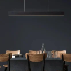 Lampadari Moderni-Selezionato da Mazzolaluce Lampadario a sospensione nero barra da tavolo led 2700k dimmerabile