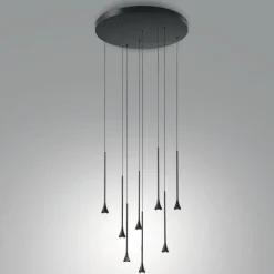 Lampadari Moderni-Fabas Luce Lampadario a sospensione nera per tavolo soggiorno moderno susa
