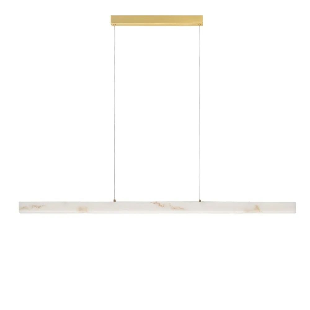 Lampadari Moderni-Selezionato da Mazzolaluce Lampadario a sospensione oro per isola cucina pietra effetto alabastro
