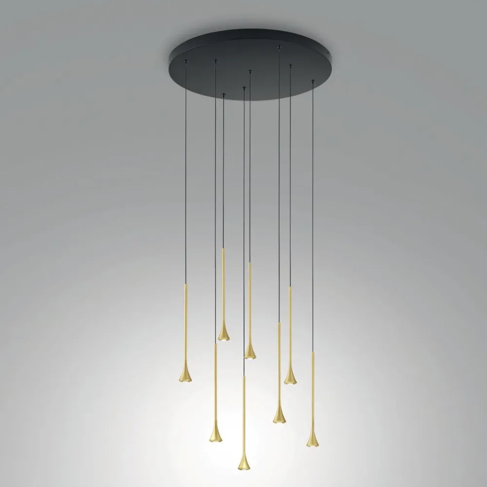 Lampadari Moderni-Fabas Luce Lampadario a sospensione ottone nero moderno per soggiorno fabas susa