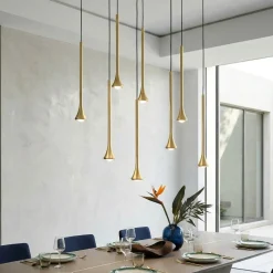 Lampadari Moderni-Fabas Luce Lampadario a sospensione ottone nero moderno per soggiorno fabas susa