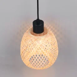 Lampade A Sospensione-Selezionato da Mazzolaluce Lampadario a sospensione per cucina 18 cm in rattan